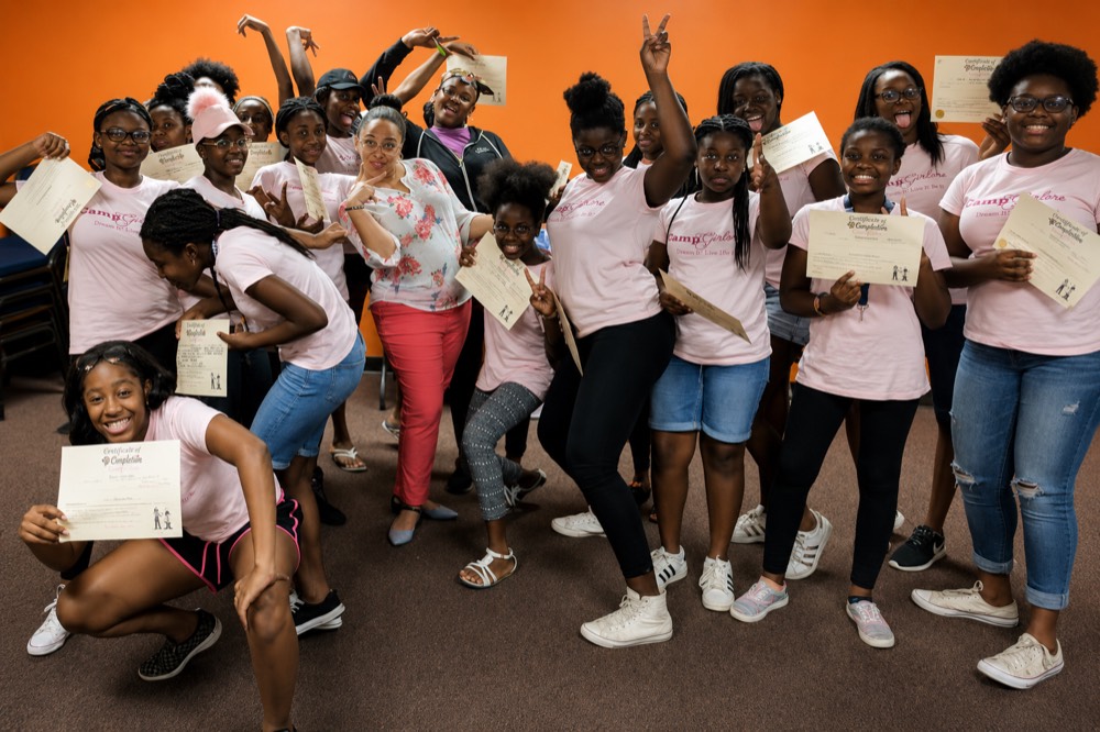 Teen girls in a leadership workshop session